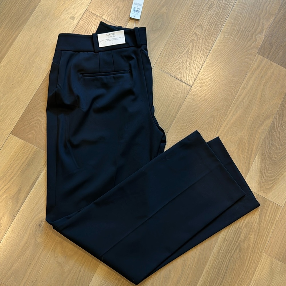 Ann Taylor curvy fit straight leg black pants size 8